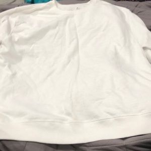 White oversized sweat shirt.